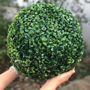 2 stks 19/13,8 inch Kunstmatige Buxus Topiary Bal 3 Lagen Buxus Bal voor Huis Tuin Wedding Party decor Faux Buxus Decoratieve Bal