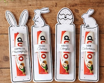 Easter Wrappers for Duplo & Kinder bars – Last-minute Easter gift packaging | Printable DIY | Bunny Designs (Instant Download)
