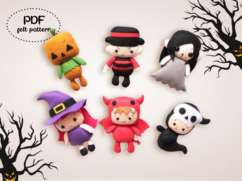 Halloween Ornaments, Felt Halloween Pattern Tutorial, Felt Halloween ...