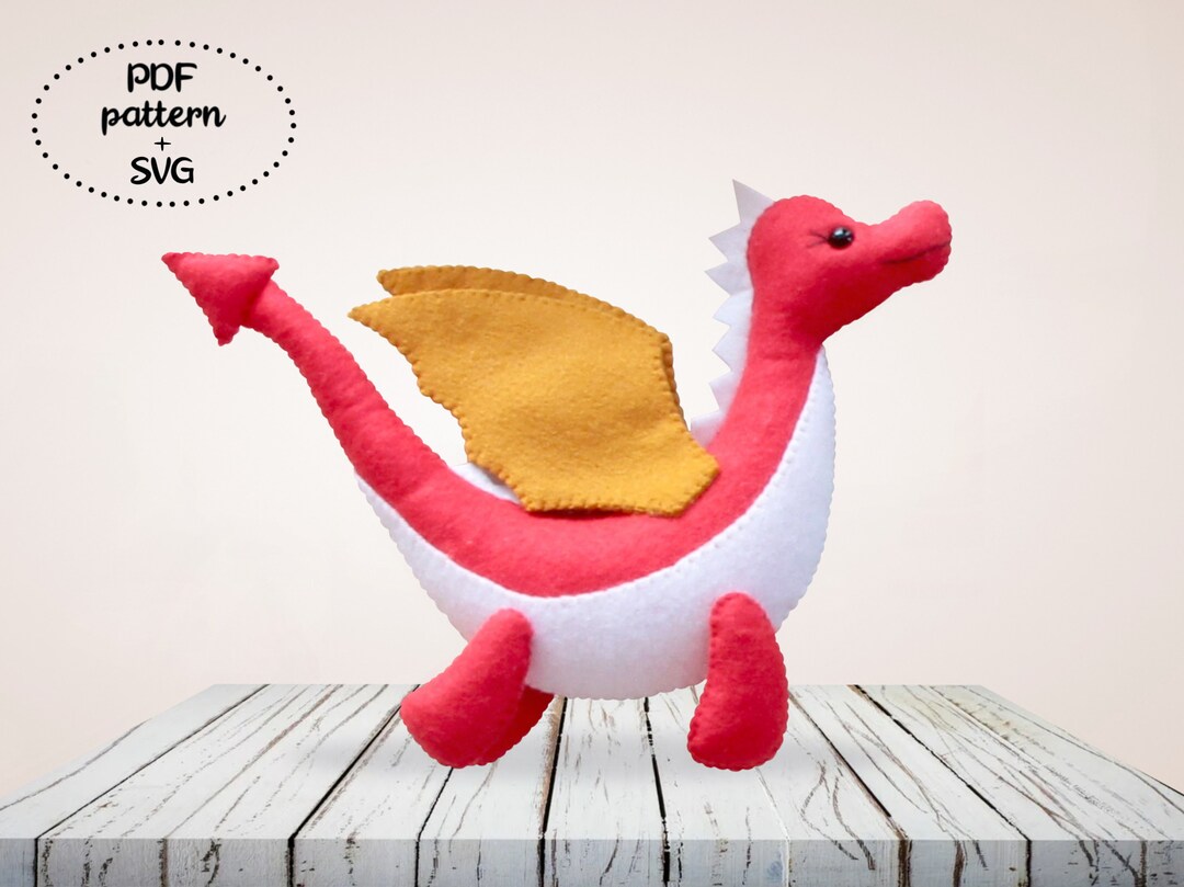 Felt Dragon Pattern Dragon Sewing Kit Dragon Ornament Etsy