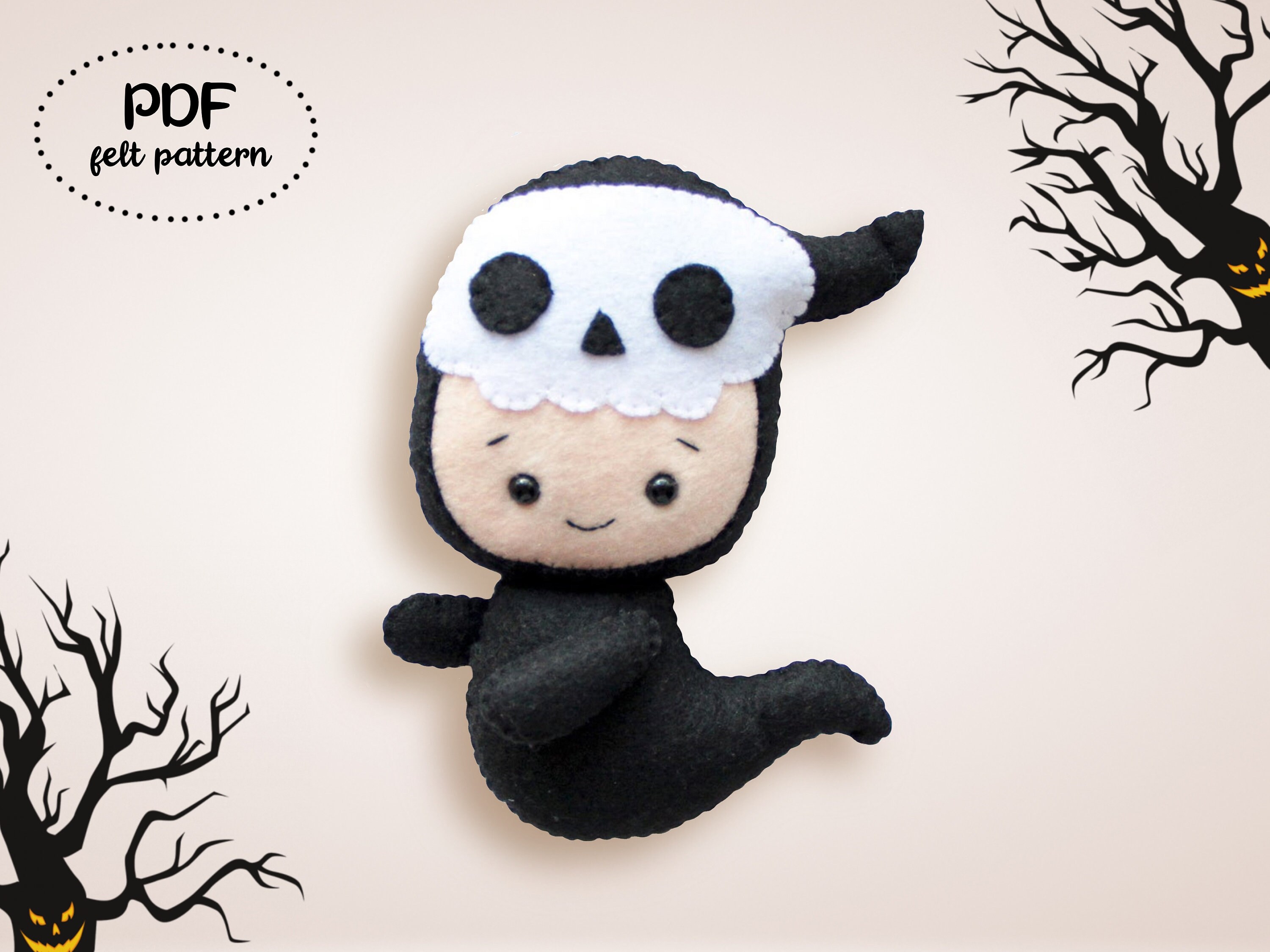 Halloween Ornaments, Felt Halloween Pattern Tutorial, Felt Halloween ...