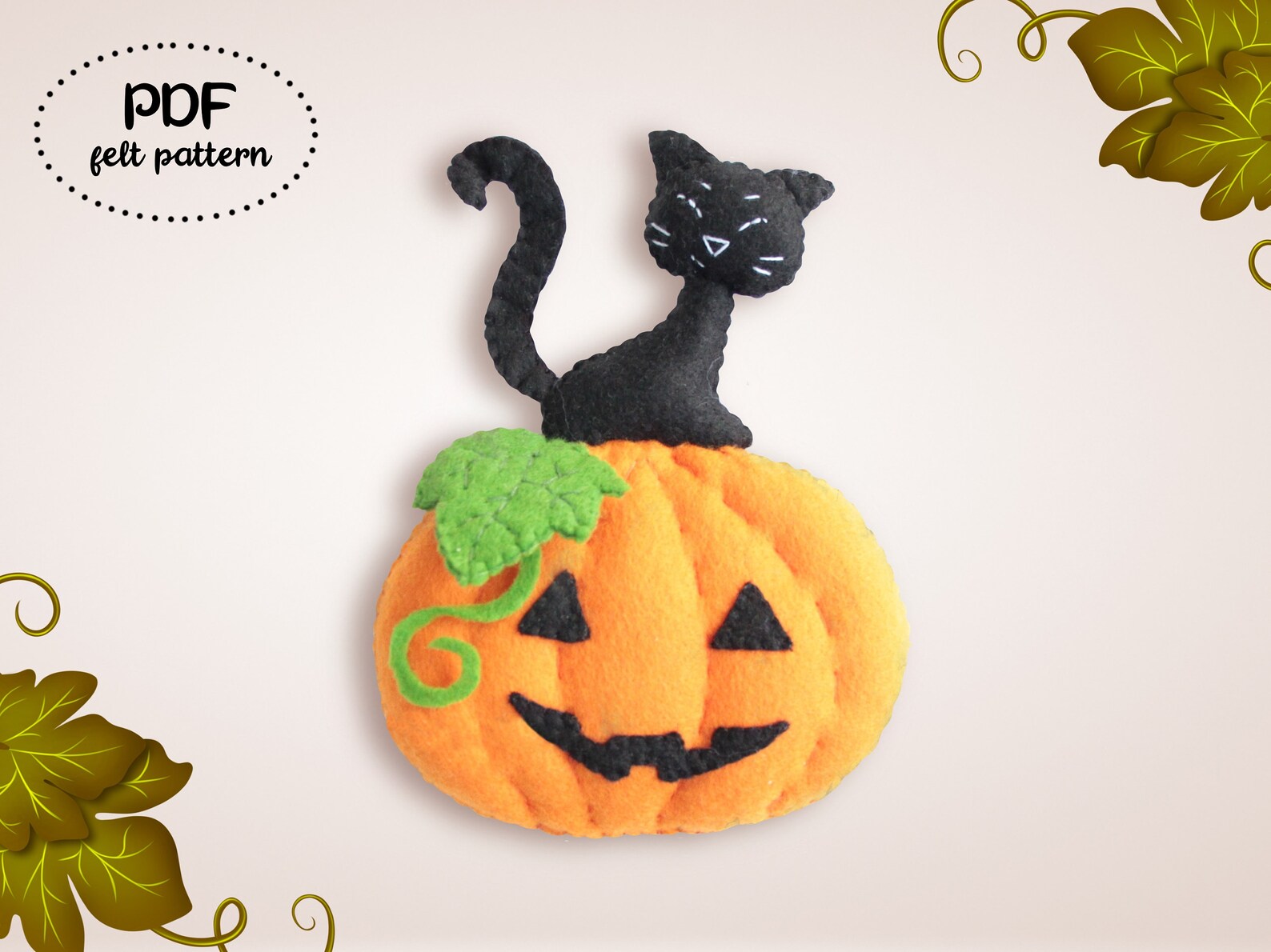 Felt Halloween Patterns Felt Halloween Decor Felt Halloween Etsy