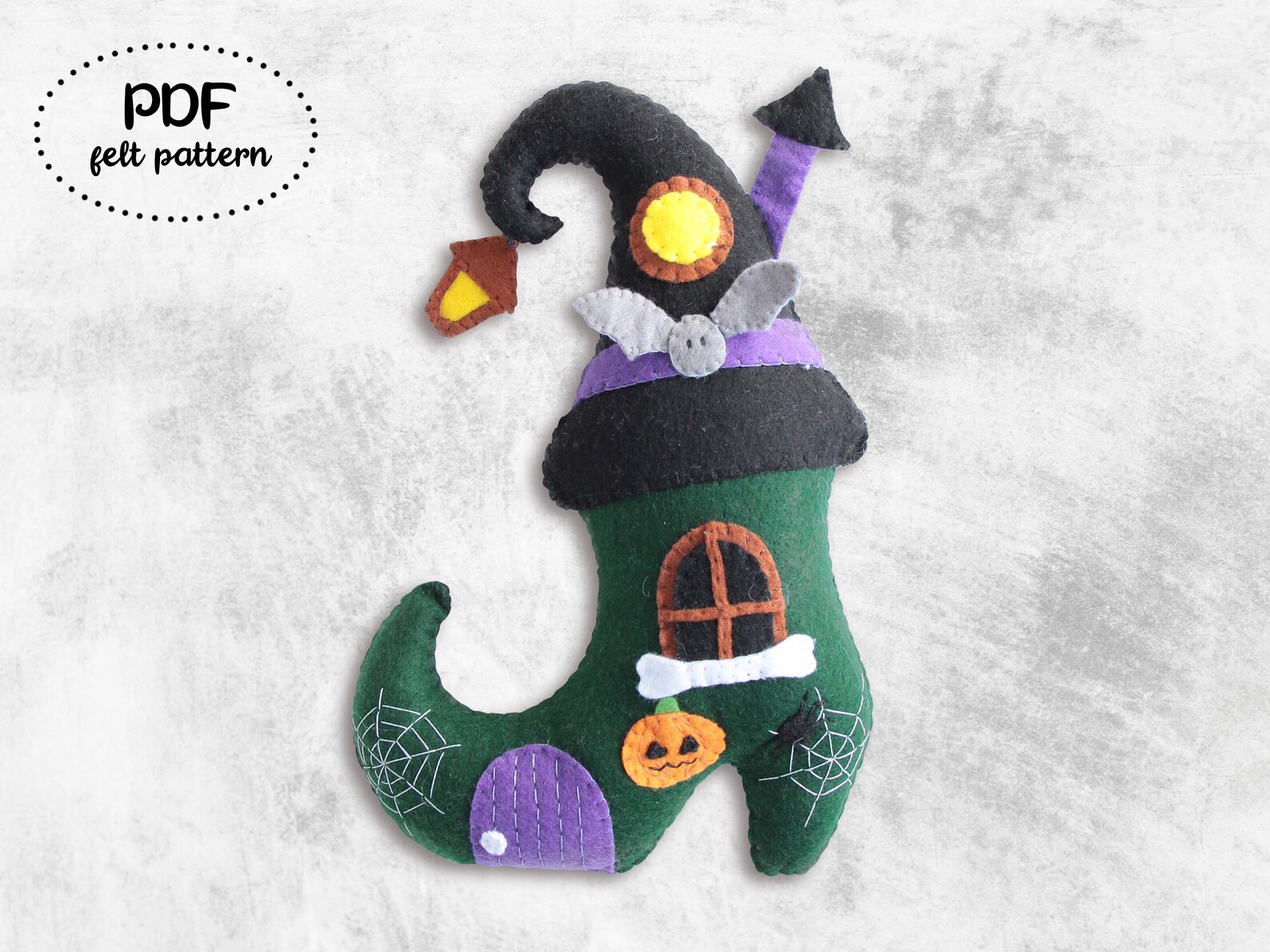 Felt Halloween Patterns Felt Halloween Decor Felt Halloween Etsy