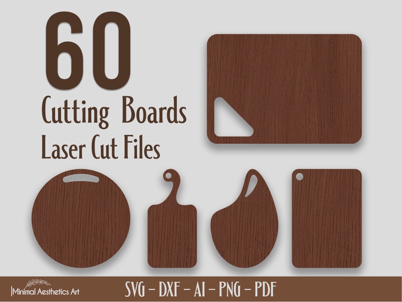 60 Cutting Board SVG Files Template for Laser Cut on Etsy