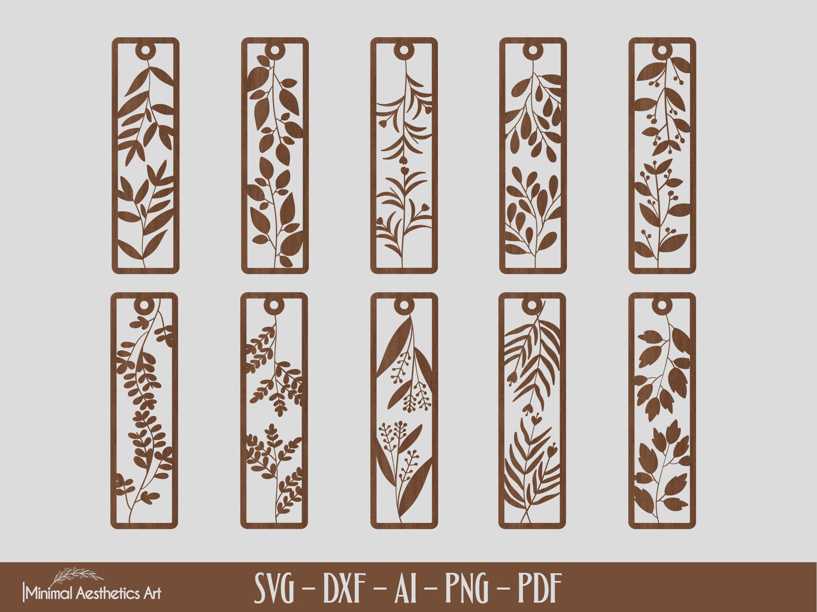 30 Floral Bookmark SVG Files Template for Laser Cut on Etsy