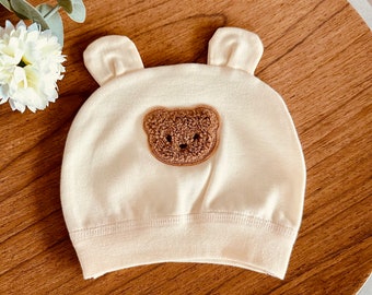 Babymütze mit Bär / Geschenk Geburt / Babygeschenk