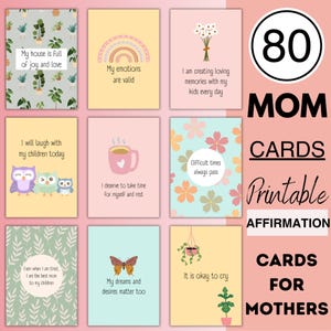 Tarjetas de afirmación de maternidad, estas tarjetas son un regalo perfecto para aliviar el estrés para ella y un lindo regalo del Día de la Madre para mamás nuevas y experimentadas.