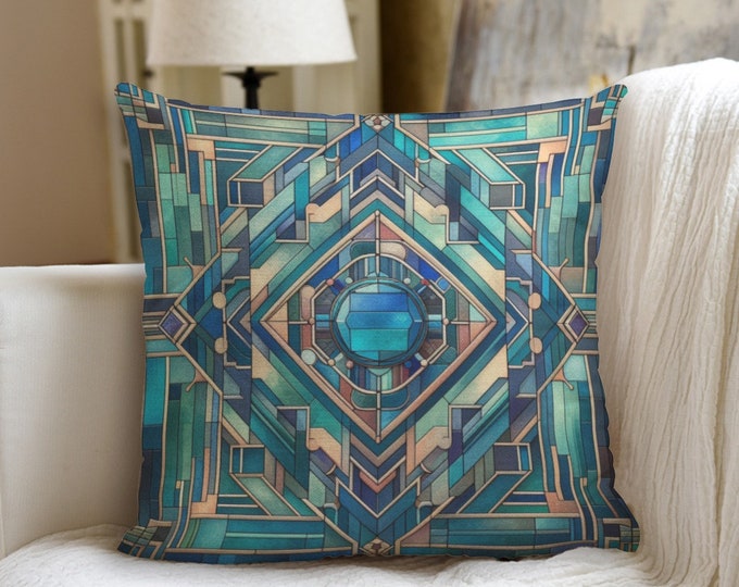 Art Deco Decorative Accent Pillow - Elegant Home Decor Accessory