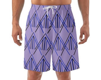 Mens Lavender Beach Shorts - Lightweight Summer Ready