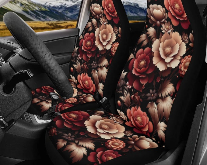 Floral Car Seat Cover Set - Lightweight Stylish Protection