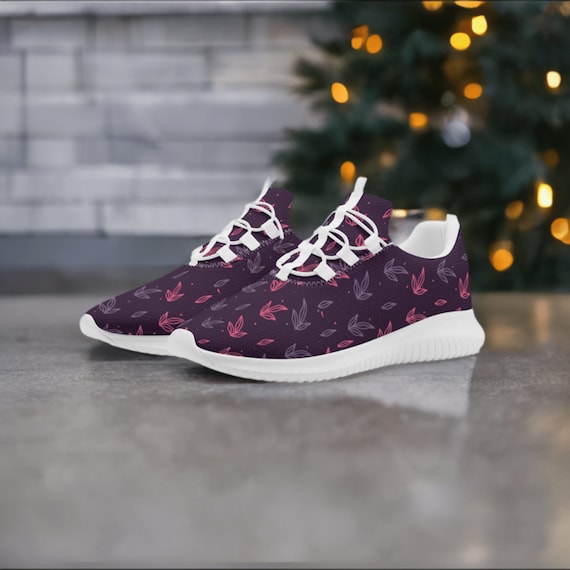 Buy Dark Purple Leaves Running Shoes Fashionable and Comfortable for an Active Lifestyle Online in India Etsy