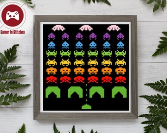 Space Invaders - Cross Stitch PDF Pattern, Digital Design