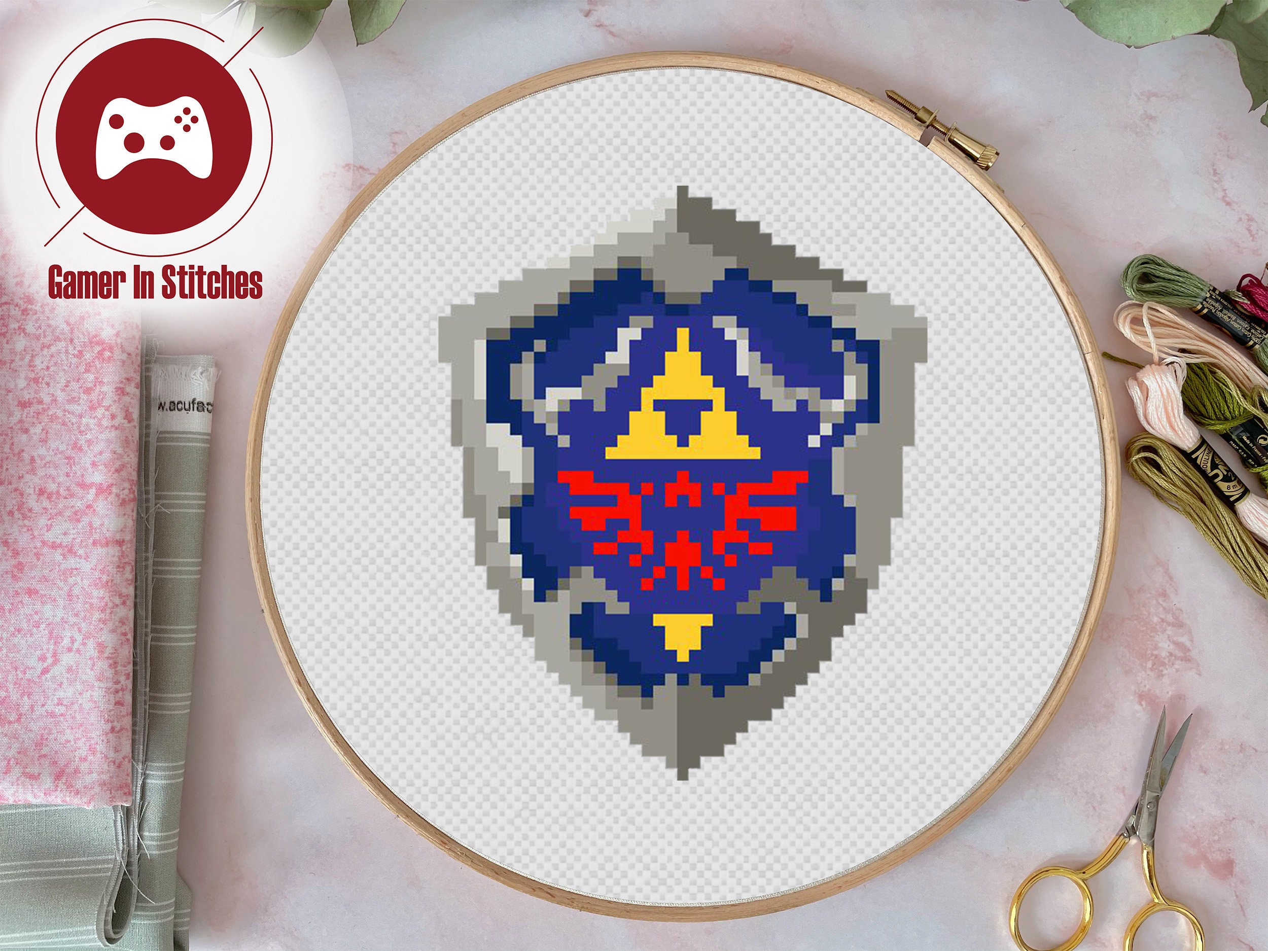 Legend of Zelda Hylian Shield Cross Stitch PDF Pattern - Etsy