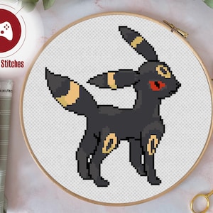 Umbreon - Eevee Evolutions - Cross Stitch PDF Pattern, Digital Design