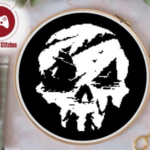 Sea of Thieves Logo, Black- Cross Stitch PDF Pattern, Digital Design