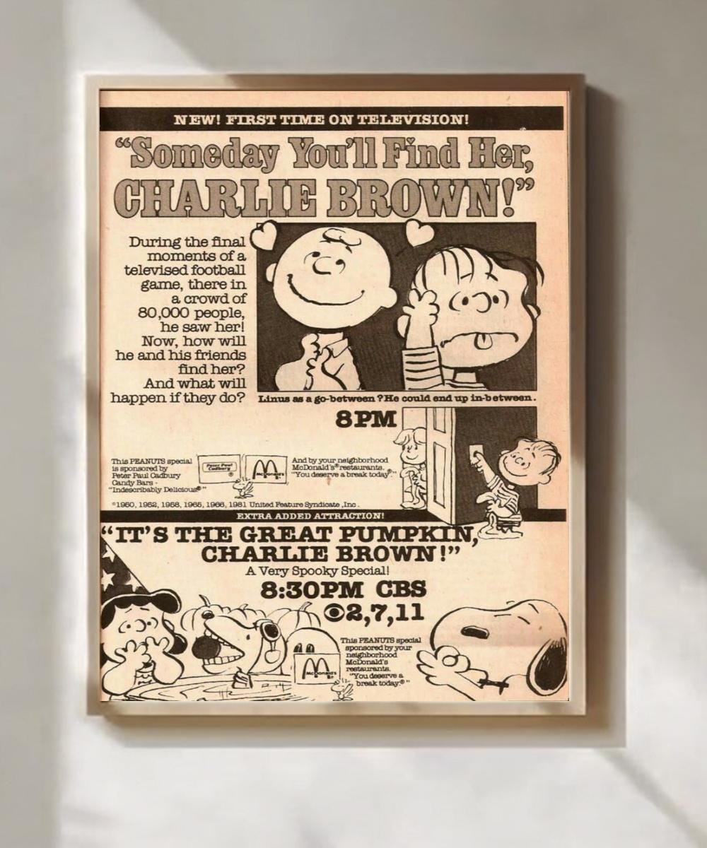 Vintage Peanuts Poster - Etsy