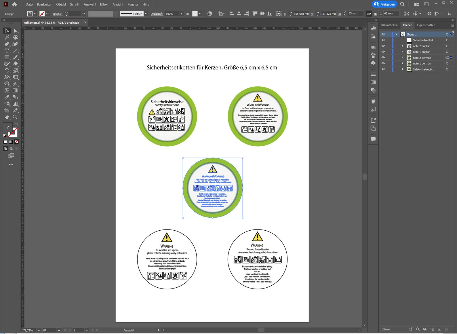 Warning Labels for Candles | Freely Scalable and Editable | Vector File ...