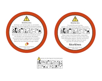 personalized candle labels with safety instructions | Digital download
