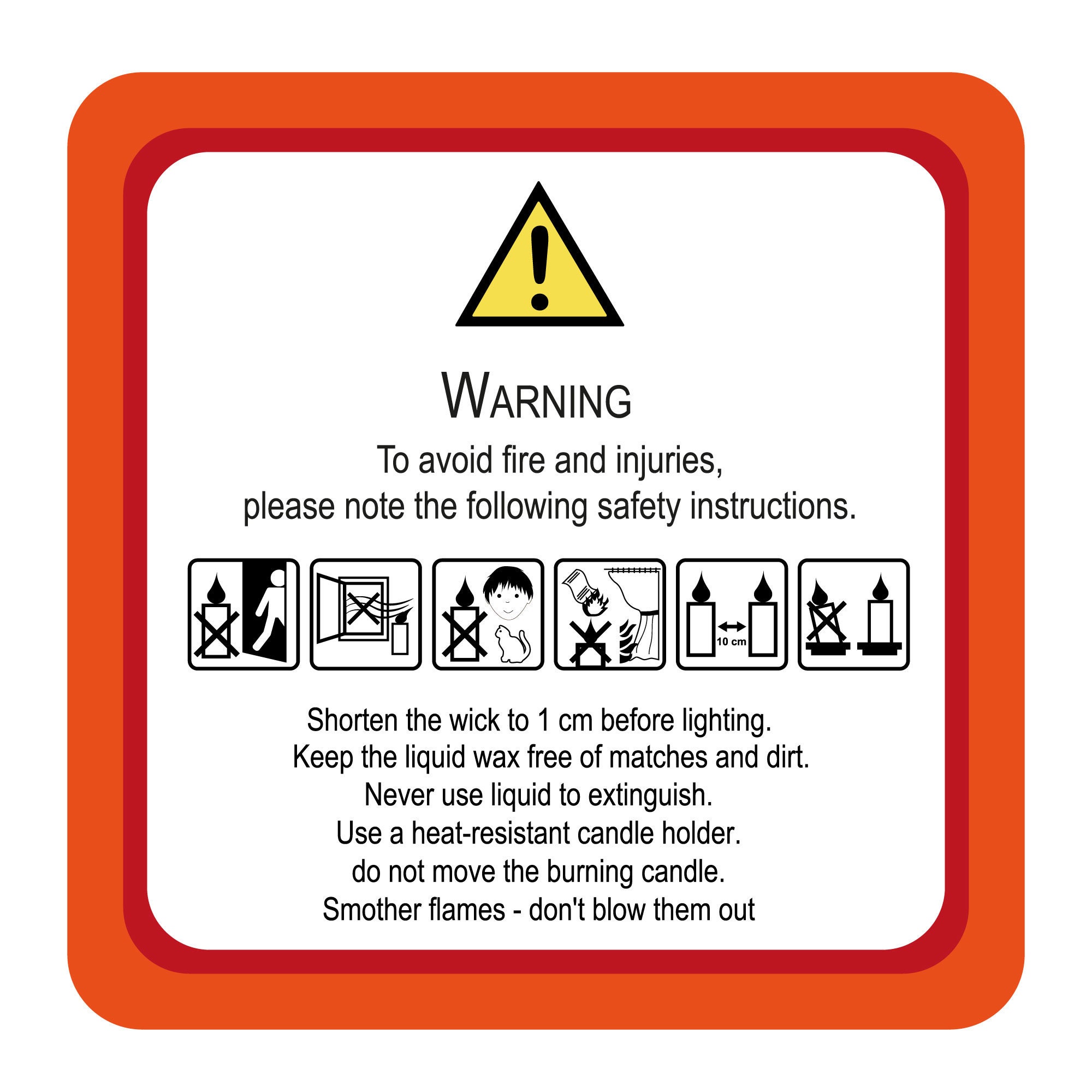 Warning Labels for Candles Square Freely Scalable and Editable Vector ...