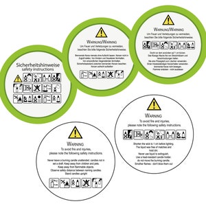 Warning labels for candles | Freely scalable and editable | vector file