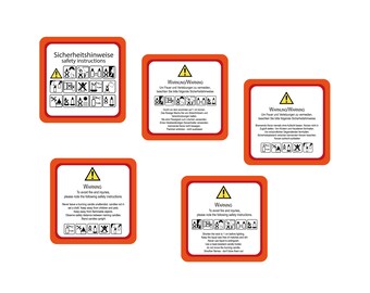 Warning labels for candles | square | freely scalable and editable | vector file