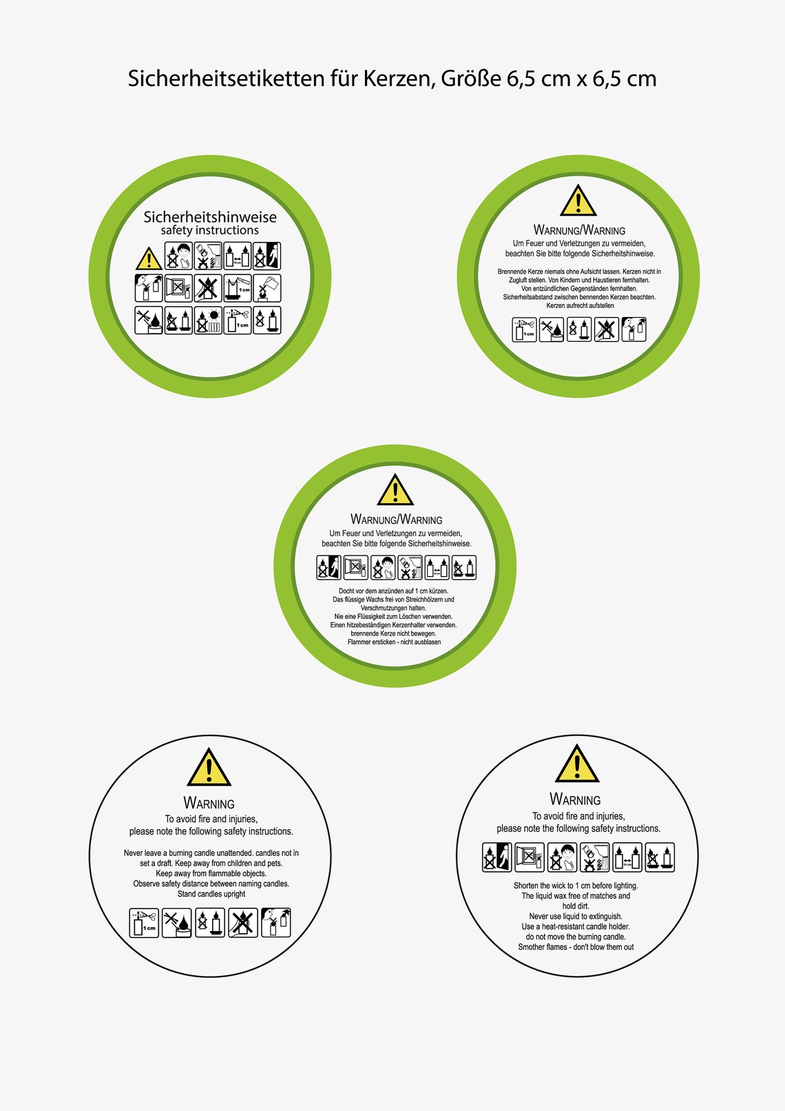 Warning Labels for Candles | Freely Scalable and Editable | Vector File ...