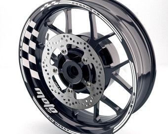 For Yamaha Motorcycle 17 inch Wheel Rim Decal Stripes - White Red Blue