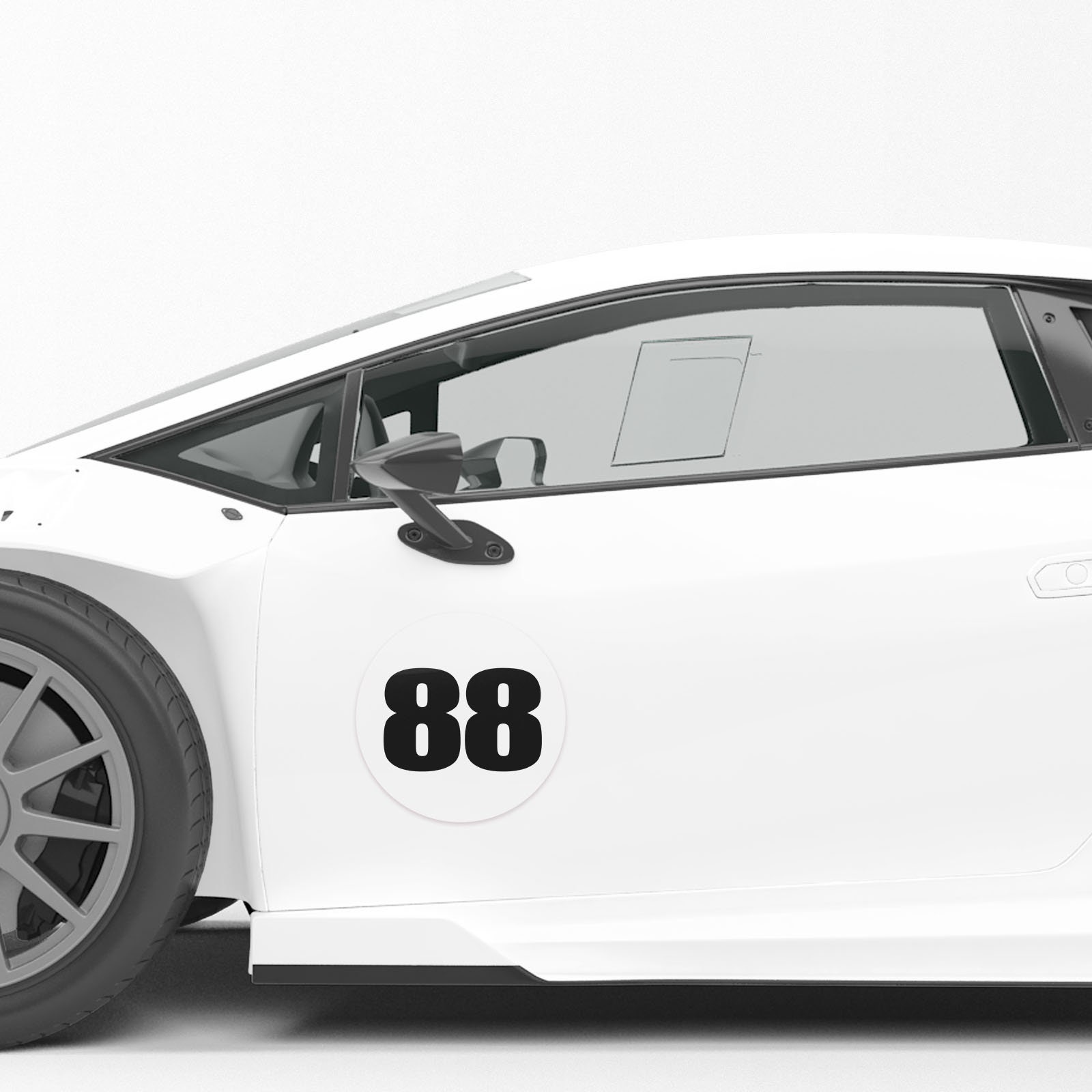Custom Autocross Racing Number Decals, Circle Vinyl Sticker (set of 2 ...