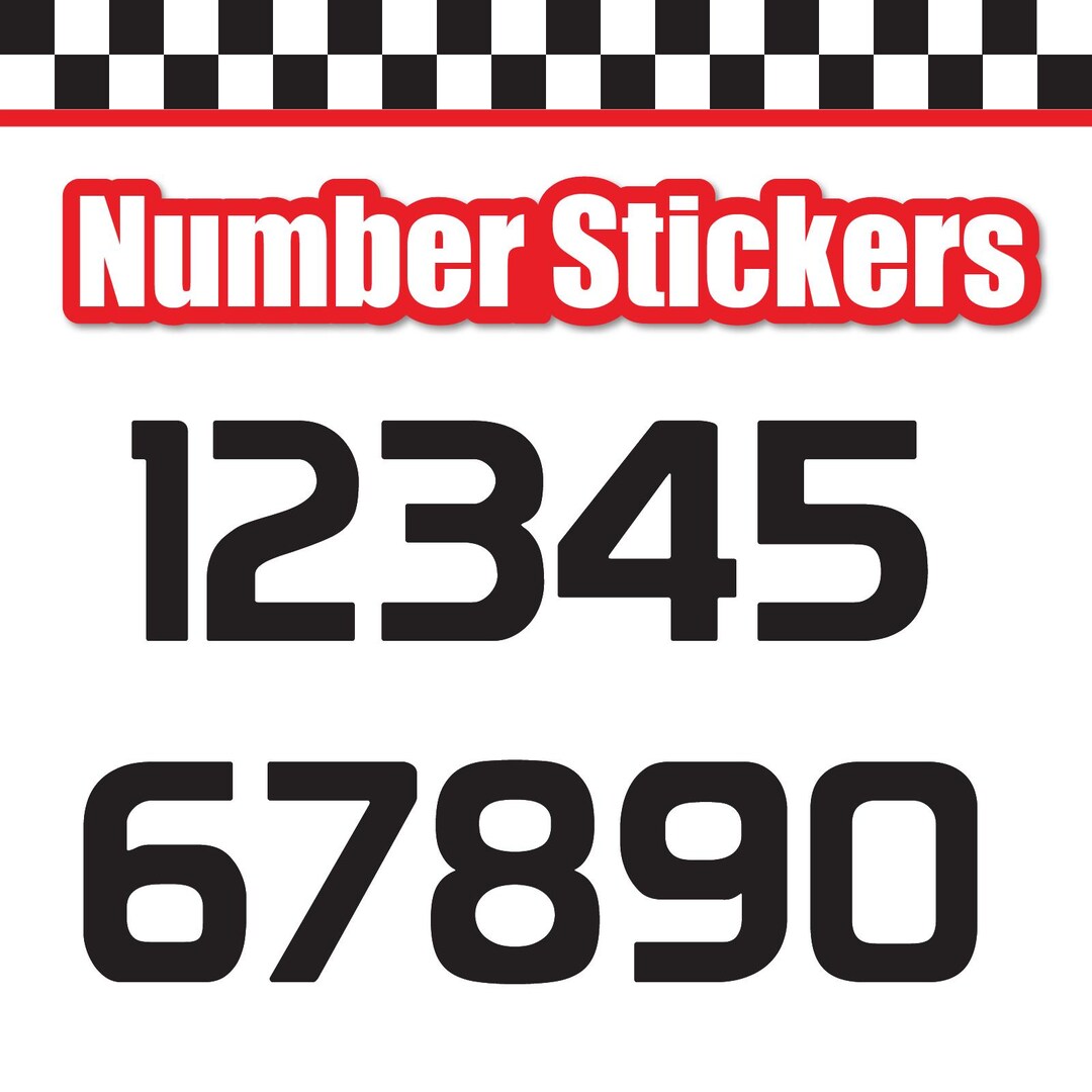 Number Sticker Invidual Single Number Decal Sticker Individual Numbers Color Solid Door Mailbox ...