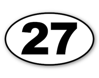 Oval Race Number Magnets – Removable Car Door Number Set of 2