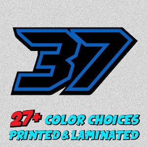 Custom MX Motorcycle Racing Number Decal, Weatherproof Sticker