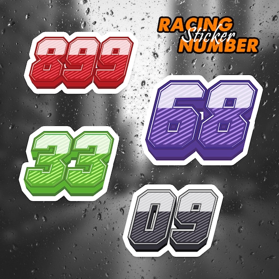 キャンディ Custom Racing Number Sticker, Motorcycle Car Decal - Etsy
