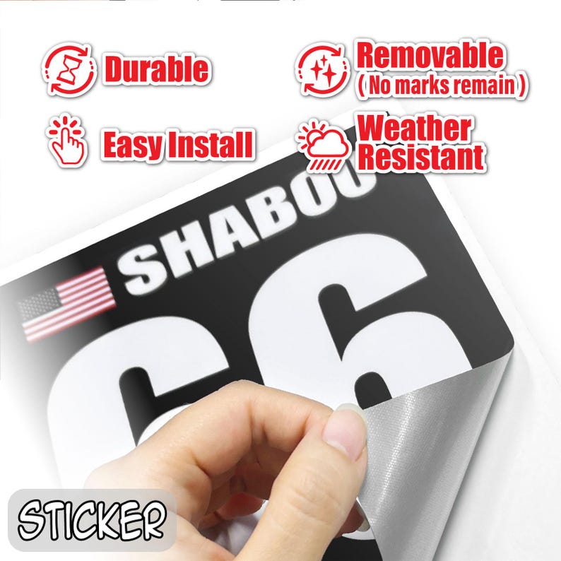 Custom Racing Number Sticker or Magnet, Circle Decal (set of 2) - Etsy