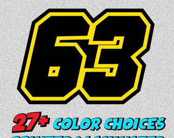 Custom Motorcycle Racing Number Decal, Motocross Sticker