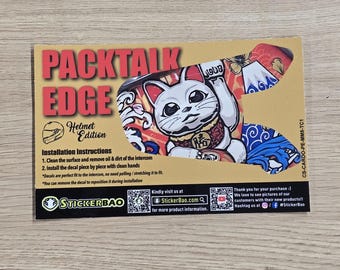 Lucky Cat (Maneki-neko) Skin Sticker for Cardo Packtalk Edge | Compatible with Packtalk Edge Decal | Match For X15 Motegi 5 TC-1 Style
