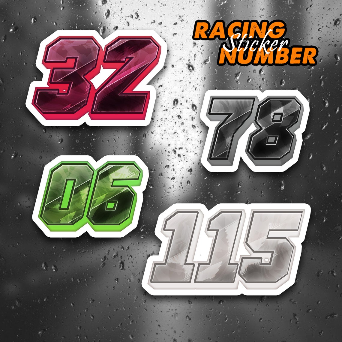 Custom Motorcycle Racing Number Sticker, Weatherproof Decal - Etsy