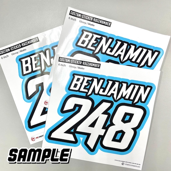 Custom Motorcycle Racing Number Sticker (1pc.) - Etsy