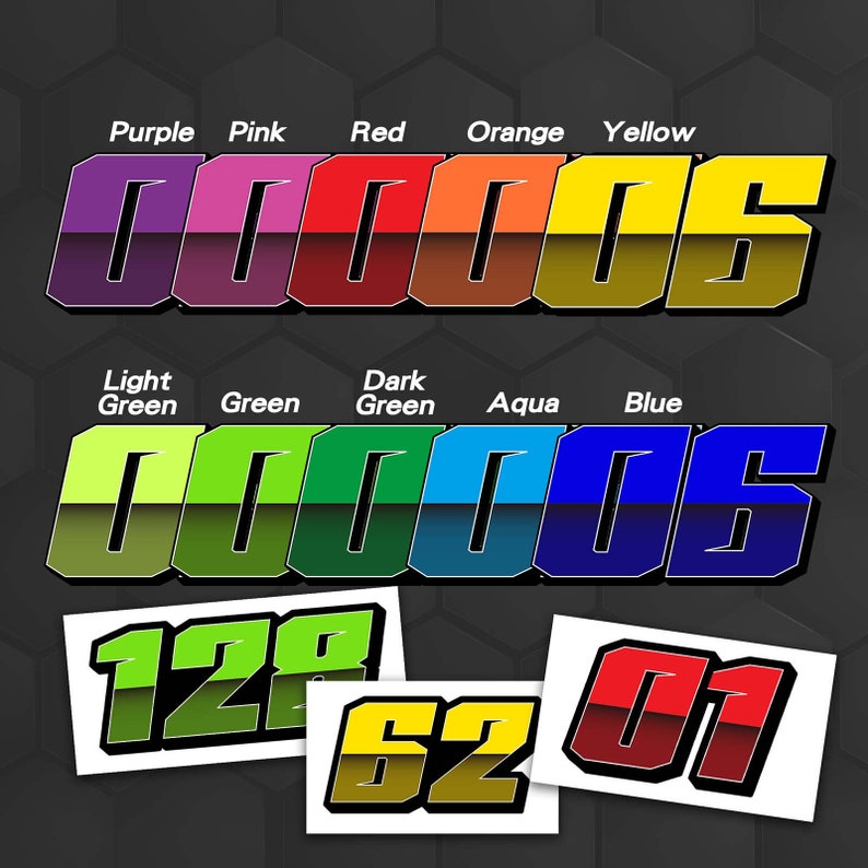 Custom Racing Number Decals, Track Day Stickers (3pcs) - Etsy