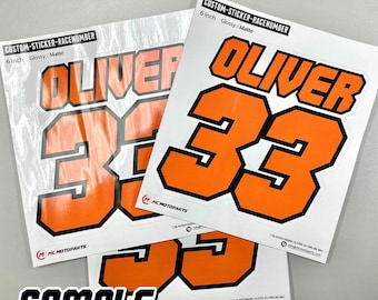 1pc Commando Custom Motorcycle Racing Number Stickers Decals For GSXR1000 CBR (Width will be adjusted based on height in proportion)