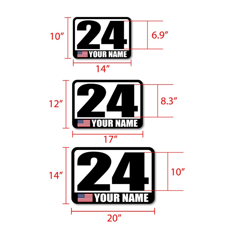 Customizable Racing Number Decal, Magnet, or Sticker (set of 2) - Etsy