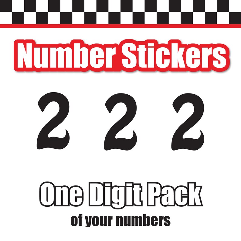 Single Number Decal Sticker Individual Numbers Color Solid Door Mailbox