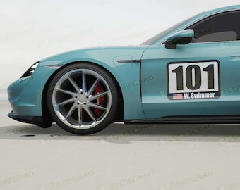 Customizable Racing Number Decal, Magnet, or Sticker (Set of 2)