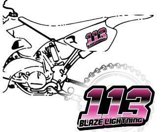 Custom Racing Number Decals, Motocross Dirt Bike Stickers (1 Piece)