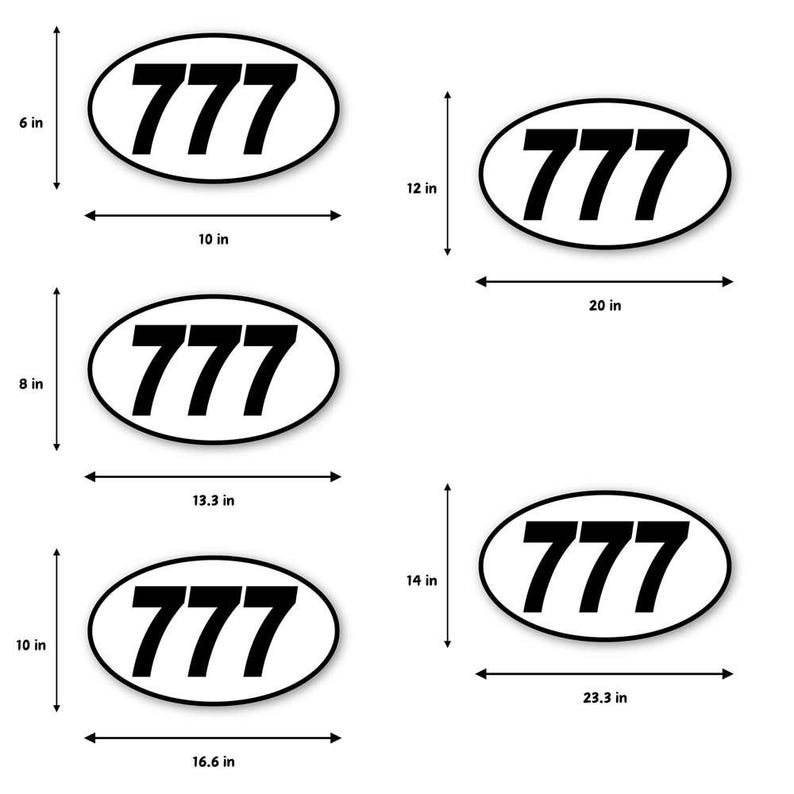 Oval Racing Numbers Custom Oval Racing Number Stickers – Track Day Vinyl Decal Pair (set of ...