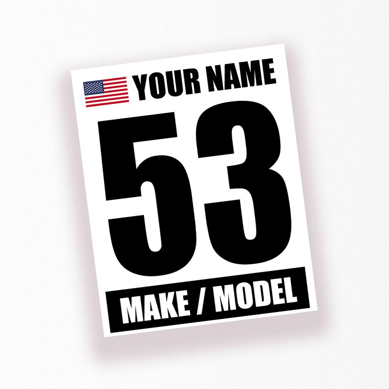 Personalized Racing Numbers Magnets Custom Race Number Magnet Decals, Autocross Car Stickers (set of 2) - Etsy