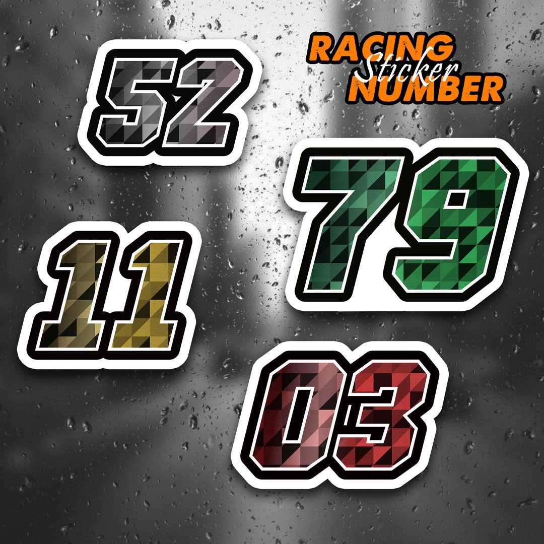 Custom Vintage Racing Number Stickers – 150mm – Glossy Pair By RetrographixUK