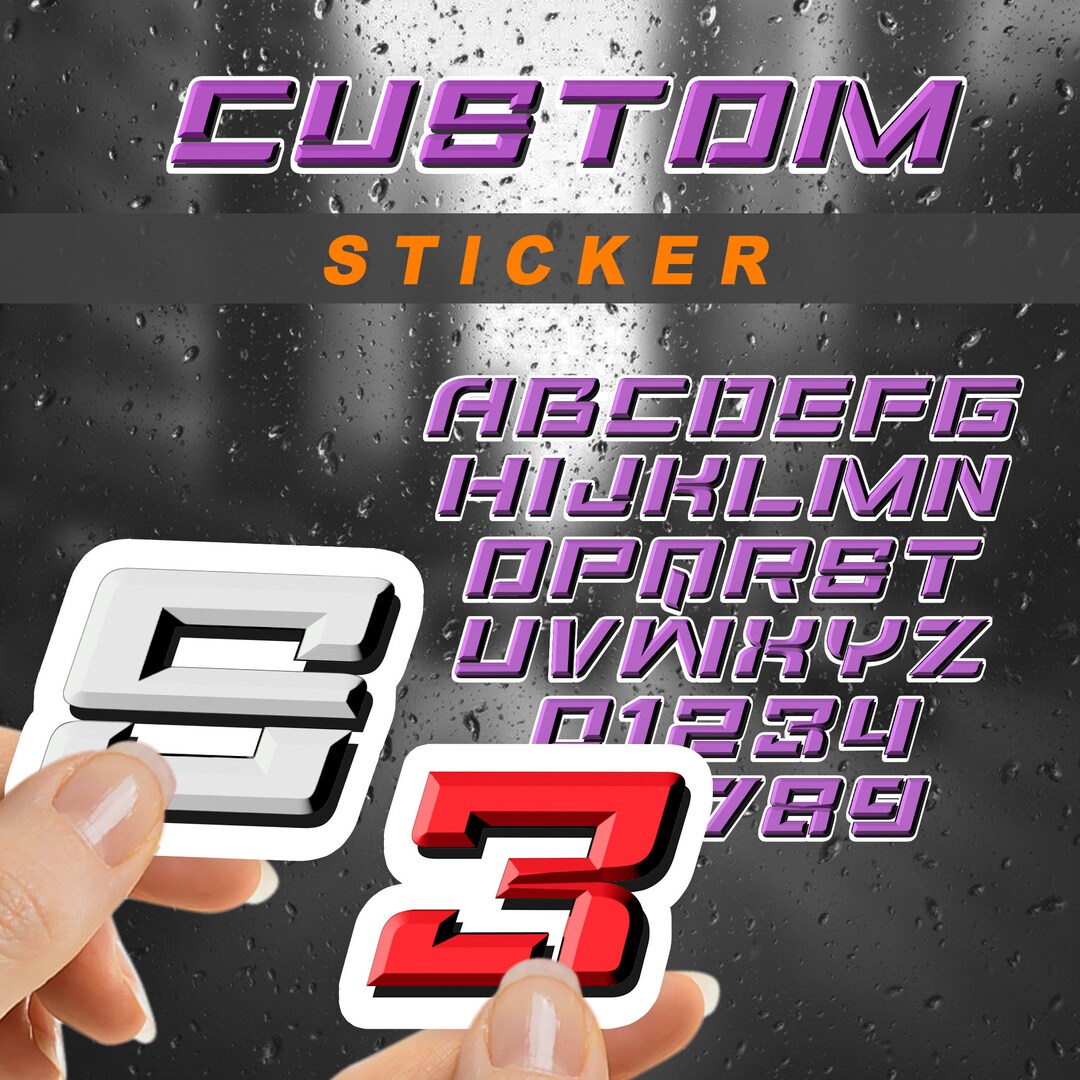 Customizable Racing Number Sticker, Vinyl Letter Decal - Etsy