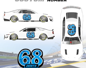 2 pcs Custom Race Number Car Decals – Autocross Racing Vinyl Sticker (1 Pair)