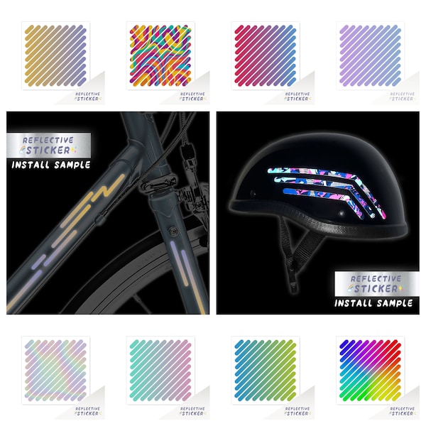 Reflective Bike Sticker helmet Decorative DIY Decals Vinyl STRIPLE