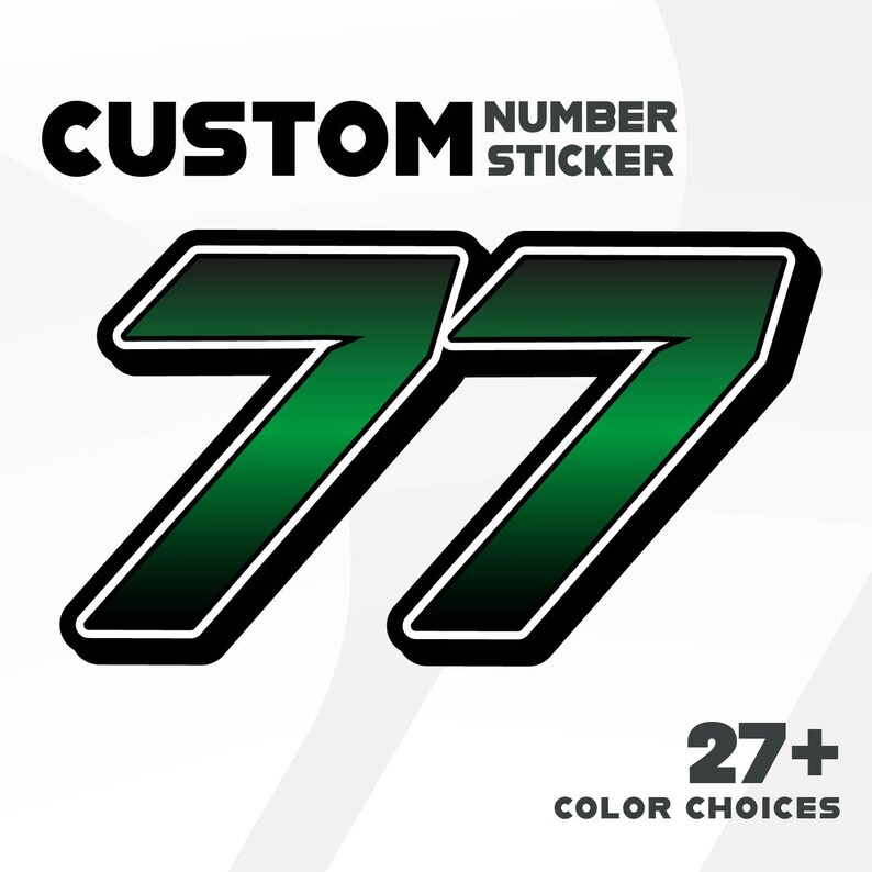 Custom Race Number Decals, Motocross, Car Vinyl Stickers (3pcs) - Etsy